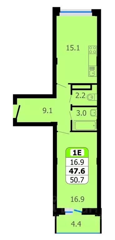 1-к кв. Чувашия, Новочебоксарск Восточная ул., 1к2 (50.7 м) - Фото 0
