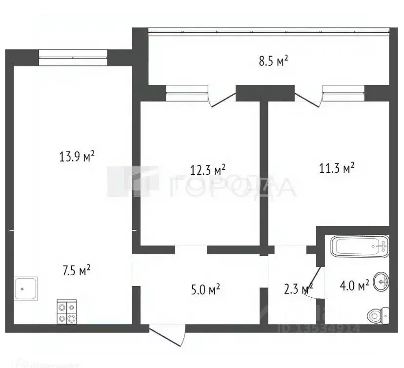 3-к кв. Алтайский край, Барнаул ул. 6-я Нагорная, 15Г/7 (64.8 м) - Фото 1