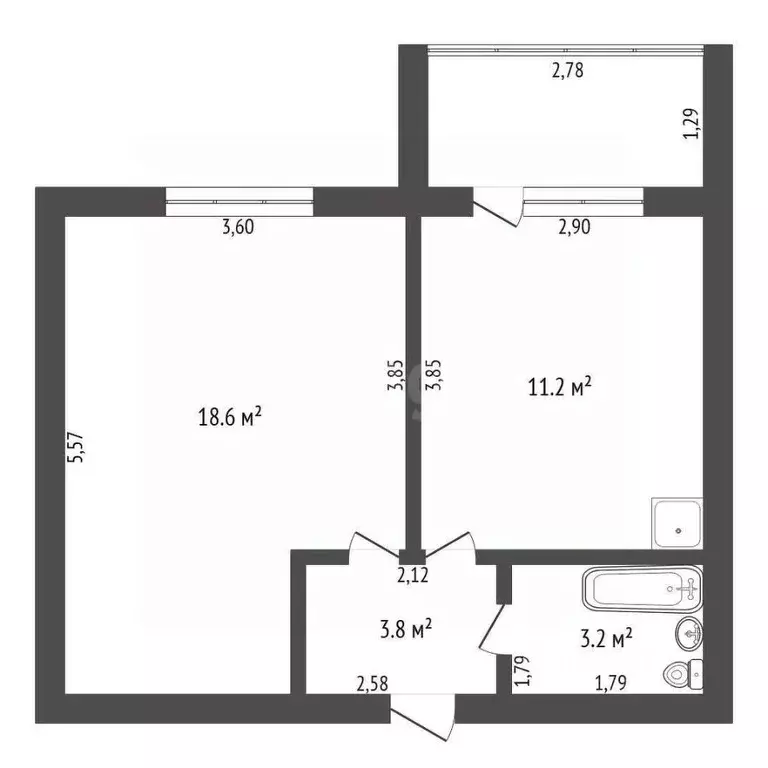 1-к кв. Амурская область, Зея Школьный пер., 93/1 (36.8 м) - Фото 1