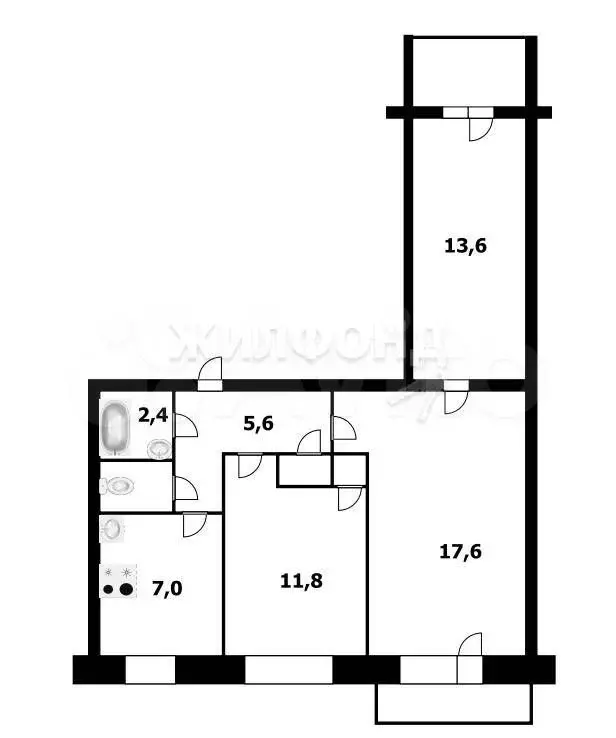 3-к. квартира, 60,1 м, 9/9 эт. - Фото 0