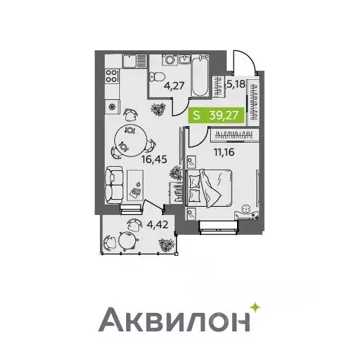 1-к кв. Архангельская область, Северодвинск Аквилонлайн жилой комплекс ... - Фото 0