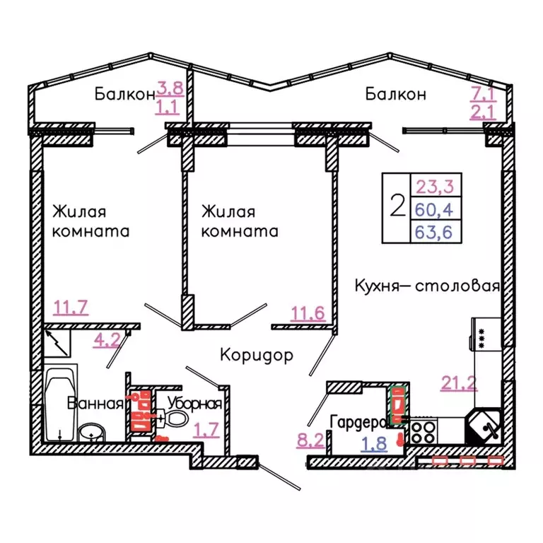 2-к кв. Белгородская область, Старый Оскол Садовые Кварталы мкр, 4 ... - Фото 1