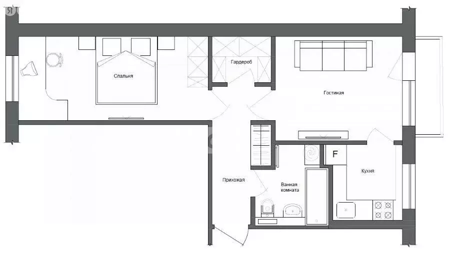 2-комнатная квартира: Ульяновск, улица Врача Михайлова, 3 (50.61 м) - Фото 1