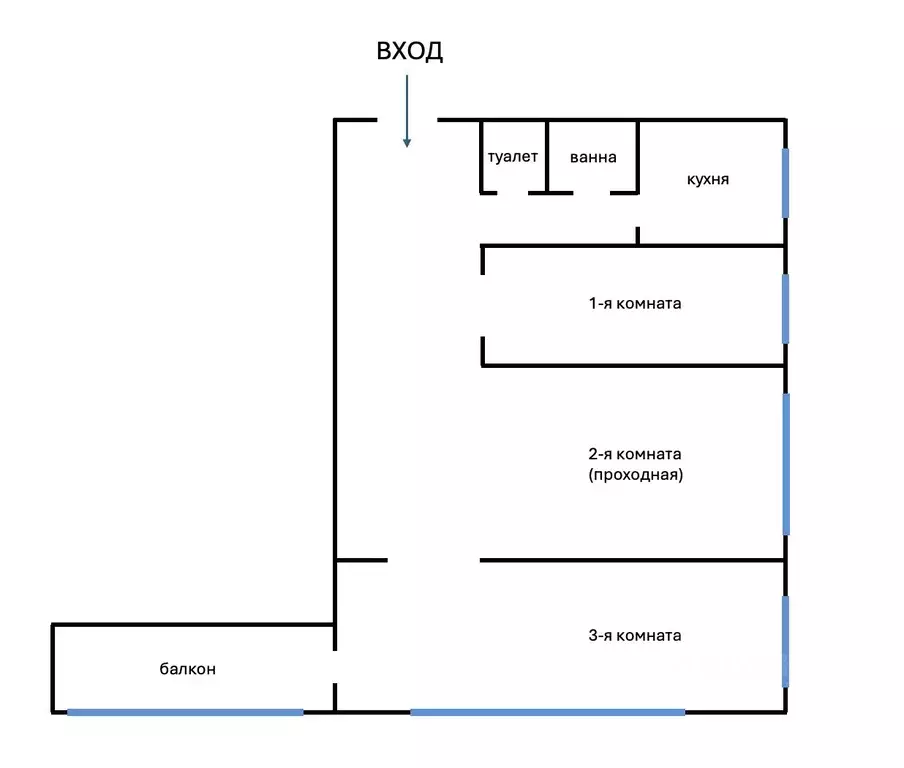 3-к кв. Санкт-Петербург просп. Королева, 15/30 (63.0 м) - Фото 1