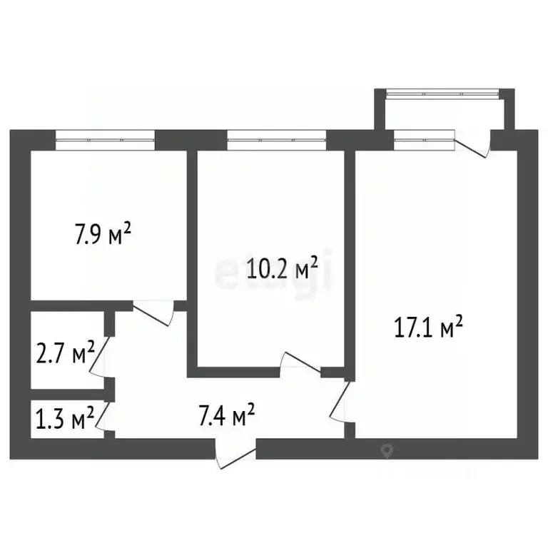 2-к кв. Воронежская область, Семилуки Транспортная ул., 10 (47.8 м) - Фото 2