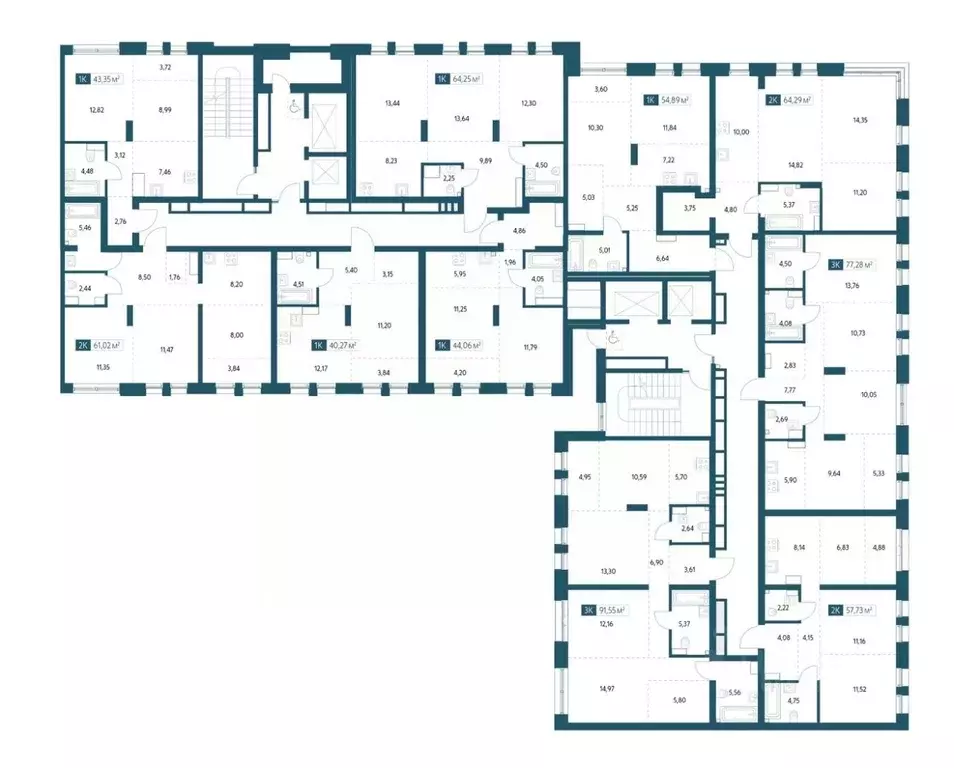 2-к кв. Хабаровский край, Хабаровск Адмирал жилой комплекс (55.29 м) - Фото 2