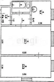 2-к. квартира, 40,2 м, 2/2 эт. - Фото 1