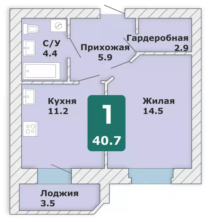 1-к кв. Чувашия, Чебоксары Новый Город мкр, Время жить жилой комплекс ... - Фото 1