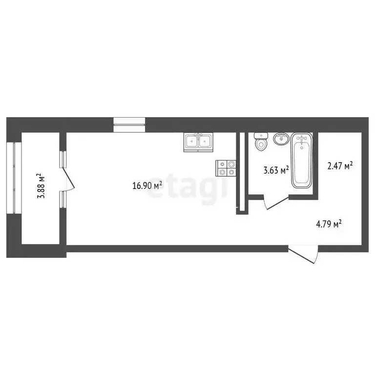 Квартира-студия: деревня Дударева, улица Сергея Джанбровского, 27к2 ... - Фото 1