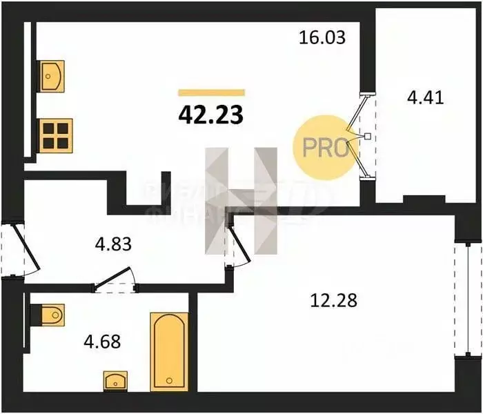2-к кв. Калининградская область, Гурьевск Включи жилой комплекс (58.19 ... - Фото 1