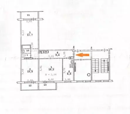 3-к. квартира, 58,6 м, 9/9 эт. - Фото 0