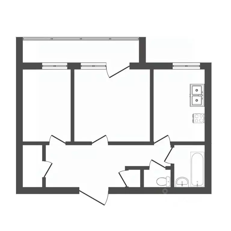 2-к кв. Тюменская область, Тюмень Полевая ул., 14 (43.0 м) - Фото 0