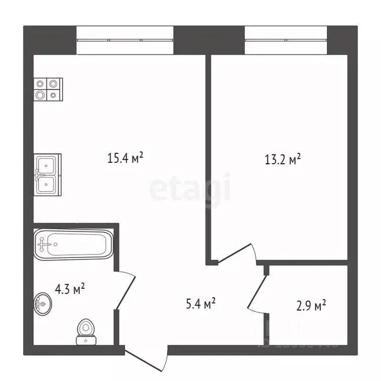 1-к кв. Тюменская область, Тюмень Кремлевская ул., 95 (41.2 м) - Фото 0