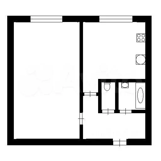 1-к. квартира, 32 м, 1/5 эт. - Фото 0