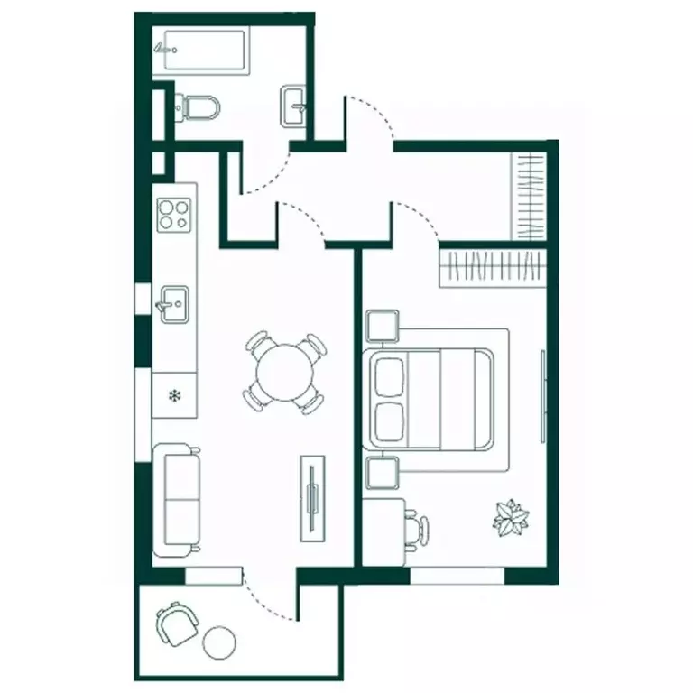 2-к кв. Дагестан, Дербент Новая История жилой комплекс (47.25 м) - Фото 1