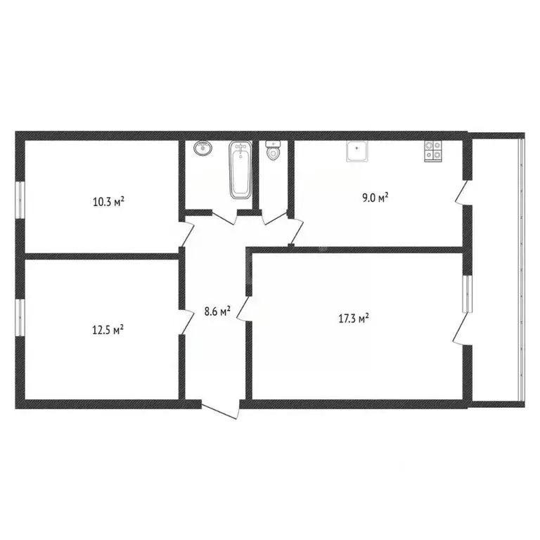 3-к кв. Карачаево-Черкесия, Черкесск Международная ул., 5 (61.7 м) - Фото 1