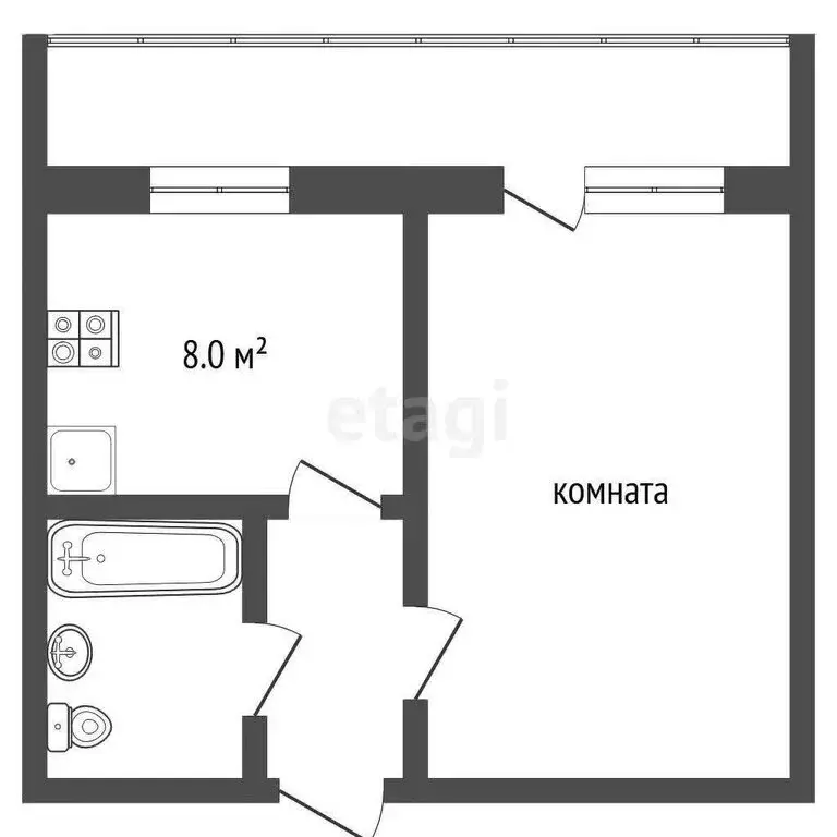 1-комнатная квартира: Рыбинск, Ошурковская улица, 7 (33.2 м) - Фото 1
