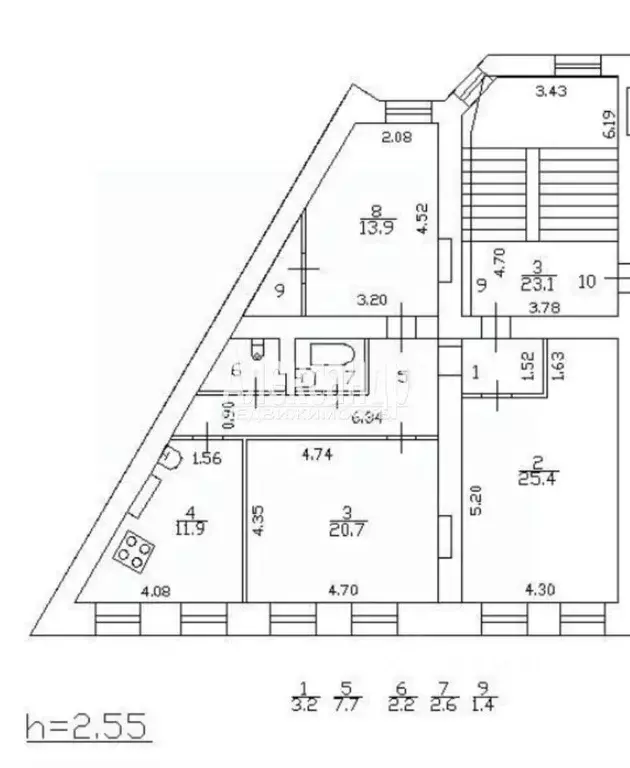 3-к кв. Санкт-Петербург пер. Бринько, 4 (89.0 м) - Фото 2