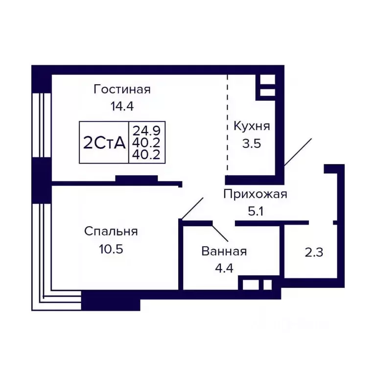 2-к кв. Новосибирская область, Новосибирск ул. Грибоедова (40.2 м) - Фото 0