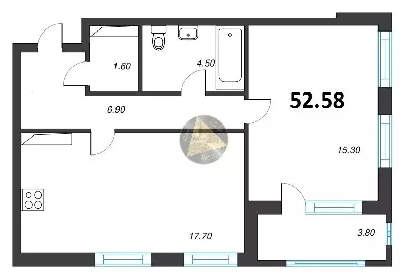 1-комнатная квартира: Санкт-Петербург, Планерная улица, 99 (52.58 м) - Фото 1