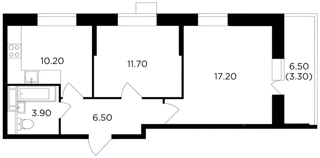 2-к кв. Московская область, Пушкино ул. Сретенская, 1к2 (54.1 м) - Фото 2