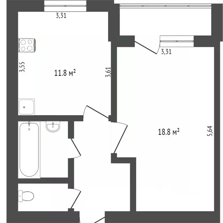 Студия Белгородская область, Белгород ул. Лермонтова, 9а (12.5 м) - Фото 1