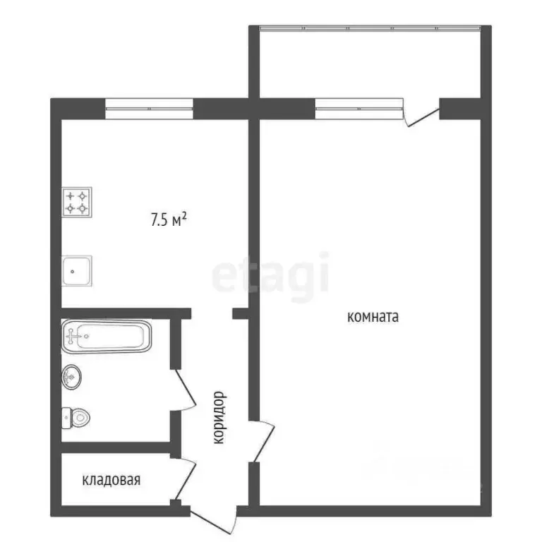 1-к кв. Забайкальский край, Чита ул. Кочеткова, 82 (34.6 м) - Фото 1