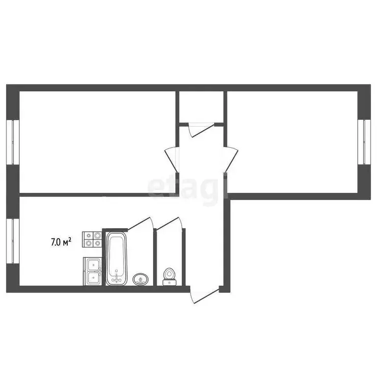2-комнатная квартира: Чернушка, улица Нефтяников, 8Б (46.2 м) - Фото 0