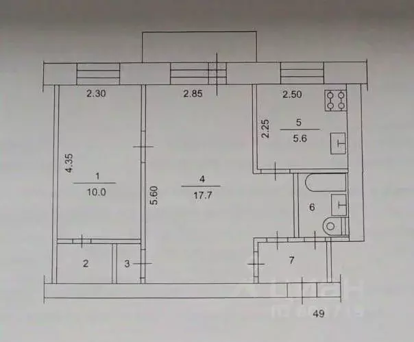 2-к кв. Томская область, Томск Киевская ул., 101 (40.8 м) - Фото 1