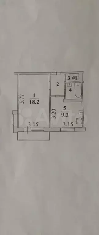 1-к. квартира, 35 м, 5/5 эт. - Фото 0