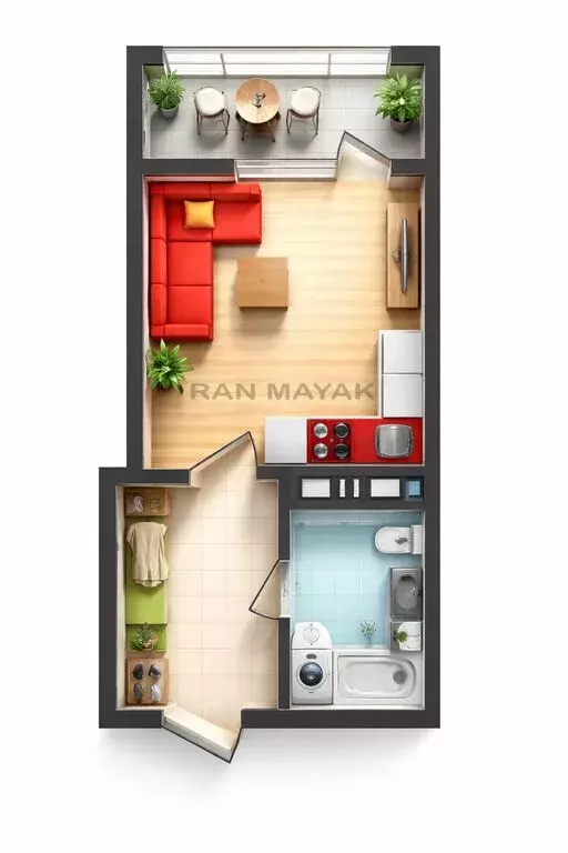 Квартира-студия: Майкоп, улица К.А. Васильева, 1к4 (20 м) - Фото 1