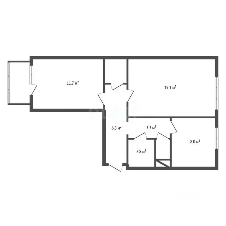 2-к кв. Воронежская область, Воронеж Волгоградская ул., 43 (54.5 м) - Фото 2