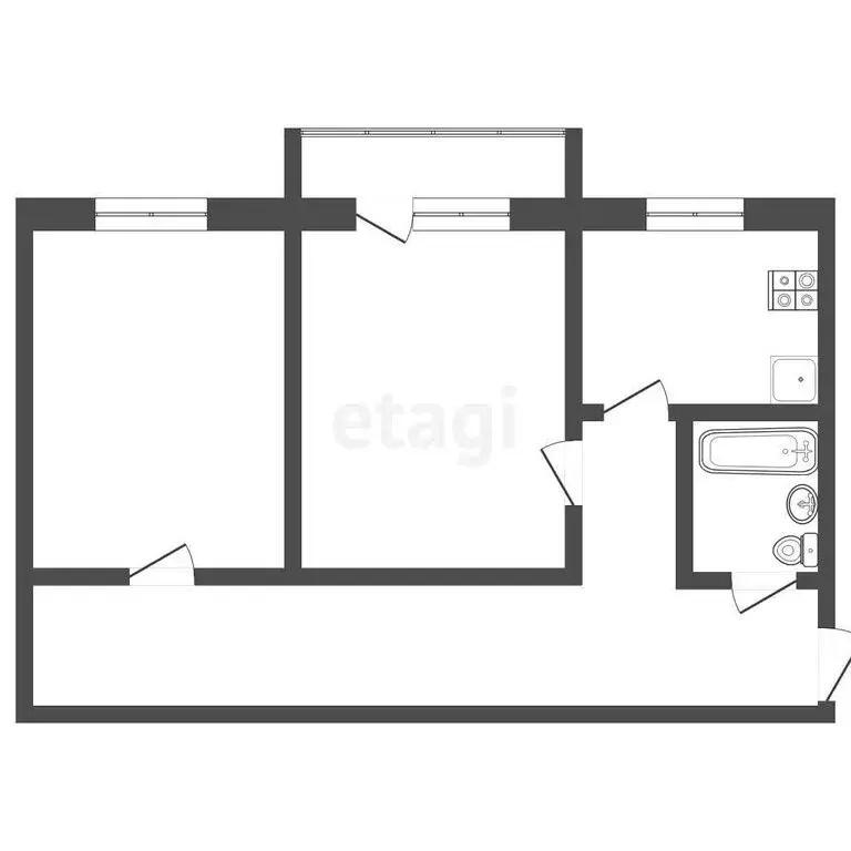2-комнатная квартира: Ирбит, улица Свердлова, 15 (42.8 м) - Фото 0