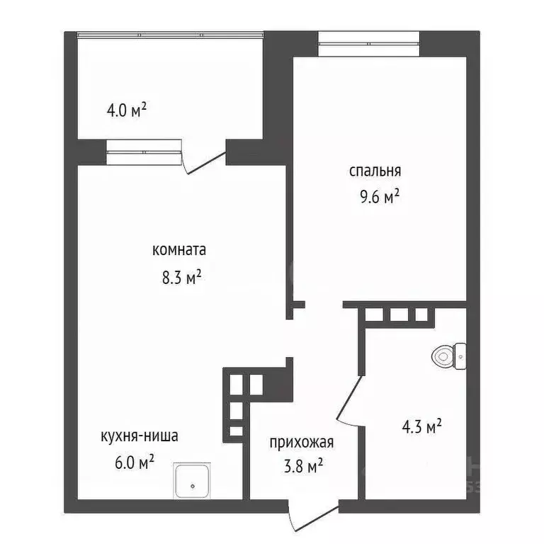1-к кв. Красноярский край, Красноярск ул. Лесников, 43Б (33.0 м) - Фото 1