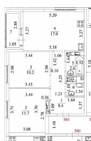 2-комнатная квартира: Екатеринбург, Отрадная улица, 1 (52 м) - Фото 1