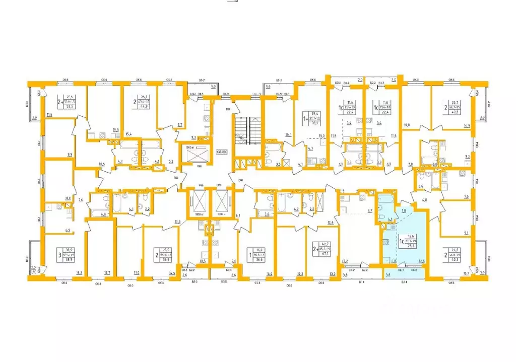 Студия Башкортостан, Уфа Инорс-4Б мкр, Акварель жилой комплекс (25.2 ... - Фото 2