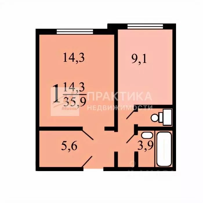 1-к кв. Москва Братиславская ул., 14 (35.0 м) - Фото 2