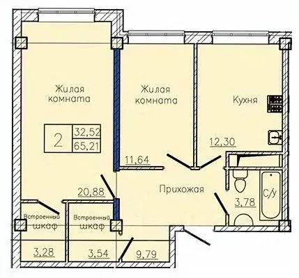 2-к кв. Ставропольский край, Пятигорск  (68.6 м) - Фото 1