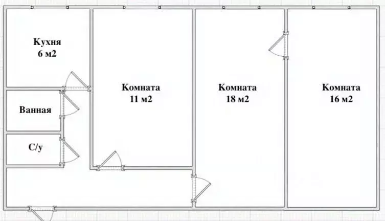 3-к кв. Самарская область, Самара ул. Мориса Тореза, 125 (56.0 м) - Фото 0