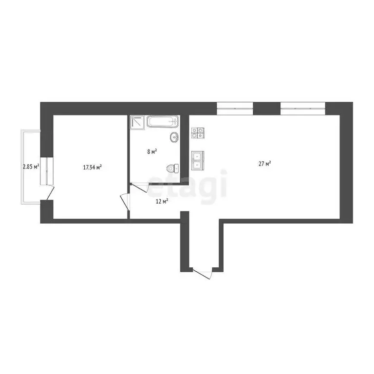2-комнатная квартира: Самара, улица Мяги, 24Б (64.3 м) - Фото 0