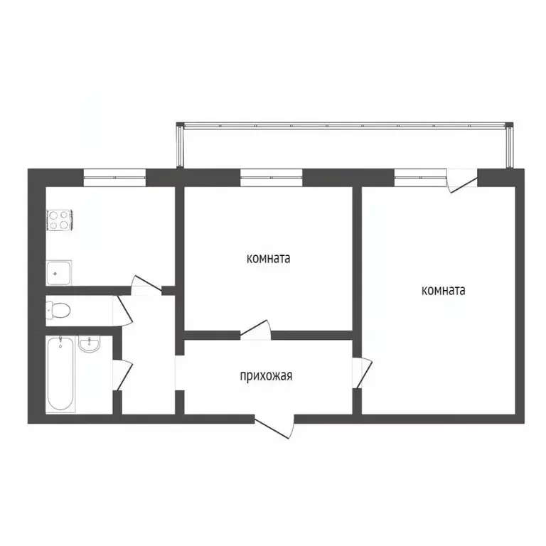 2-к кв. Ханты-Мансийский АО, Сургут ул. Крылова, 15 (39.3 м) - Фото 1