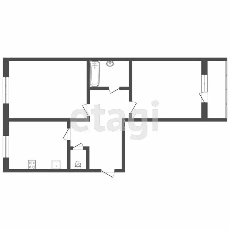 2-комнатная квартира: Тюмень, Севастопольская улица, 2к4 (77 м) - Фото 0