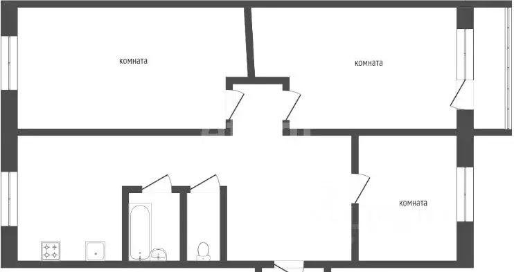 3-к кв. Курганская область, Курган ул. Красина, 43 (78.0 м) - Фото 2