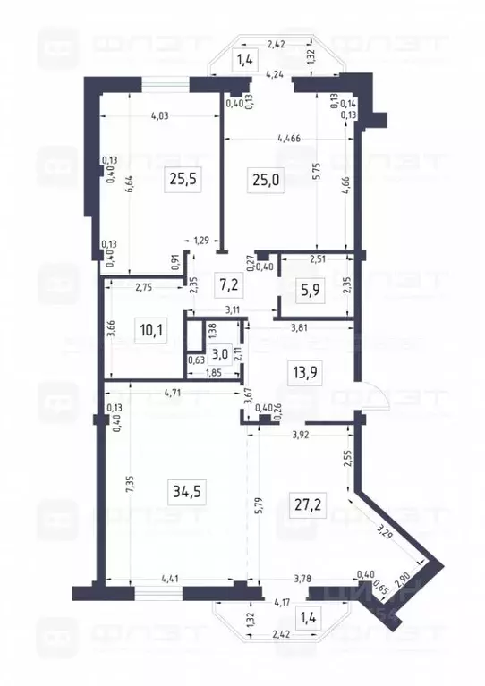 3-к кв. Татарстан, Казань ул. Касаткина, 20 (155.1 м) - Фото 1