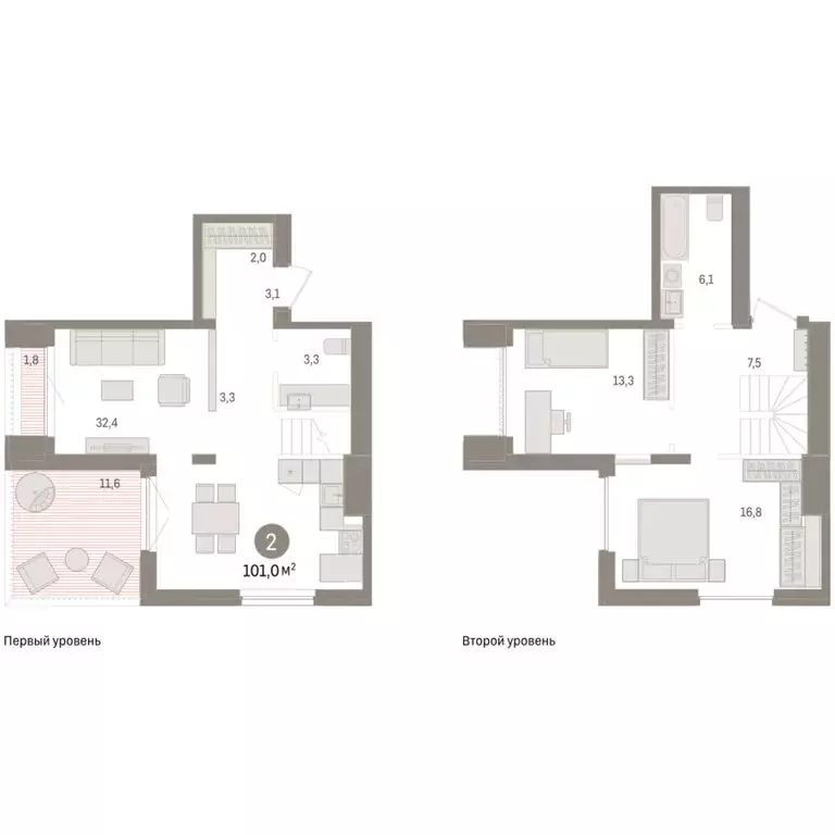 2-комнатная квартира: Новосибирск, улица Аэропорт, 90 (101.01 м) - Фото 2