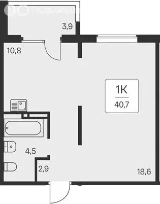 1-комнатная квартира: Новосибирск, квартал на Игарской (36.8 м) - Фото 0