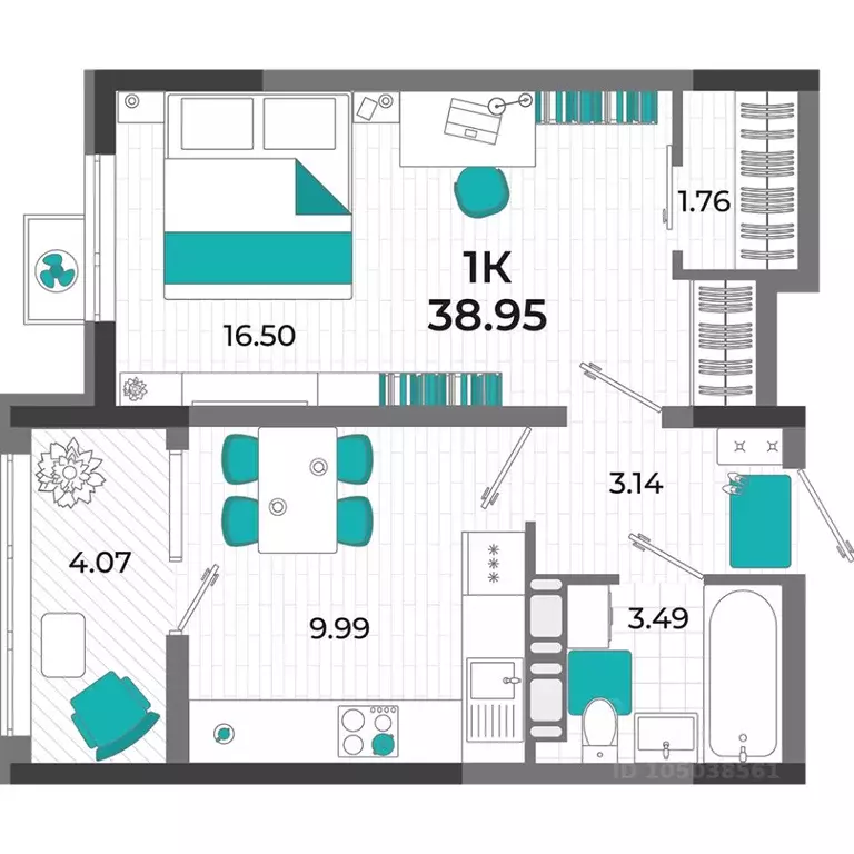 1-к кв. Крым, Евпатория  (38.95 м) - Фото 1