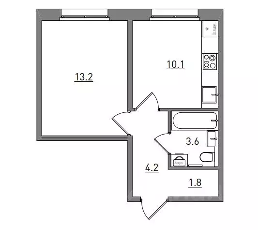 1-к кв. Кировская область, Киров ул. Чистопрудненская, 13А (32.9 м) - Фото 1