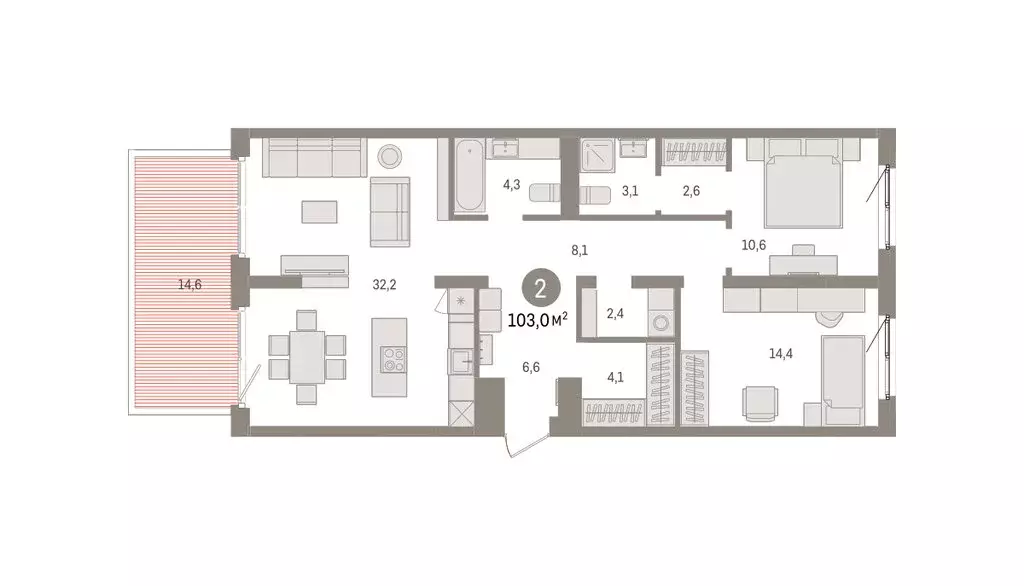 2-комнатная квартира: Екатеринбург, жилой район Юго-Западный, жилой ... - Фото 2