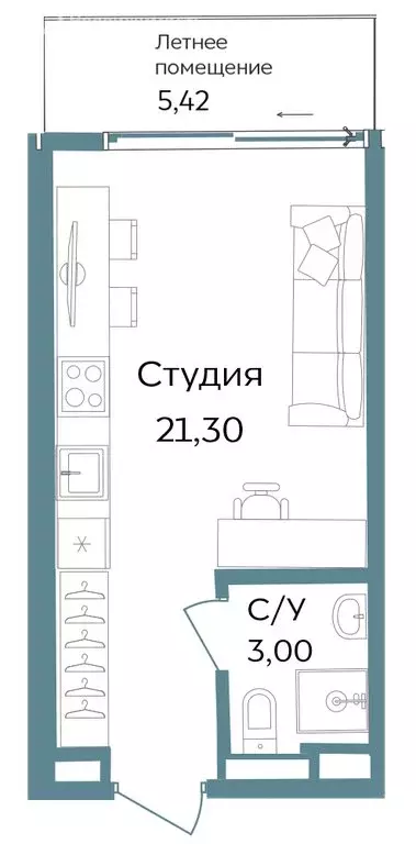 Квартира-студия: Республика Крым, Саки (29.72 м) - Фото 1
